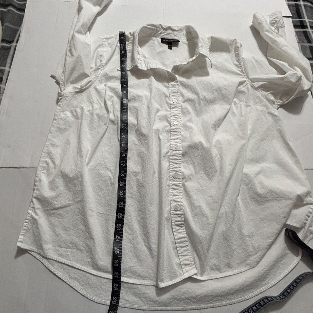 Lane Bryant White Stretch Cotton Button Down Shirt Size 18/20 Career Casual - Picture 8 of 8